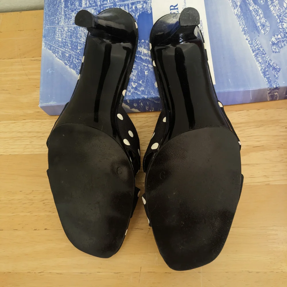 Women's Black Polka Dot Shoes Narrow 9